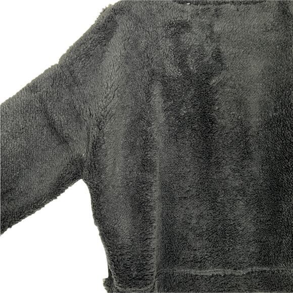 NWT NEW ABOUND Nordstrom Fuzzy Fleece half zip Pullover in Black - Picture 5 of 10